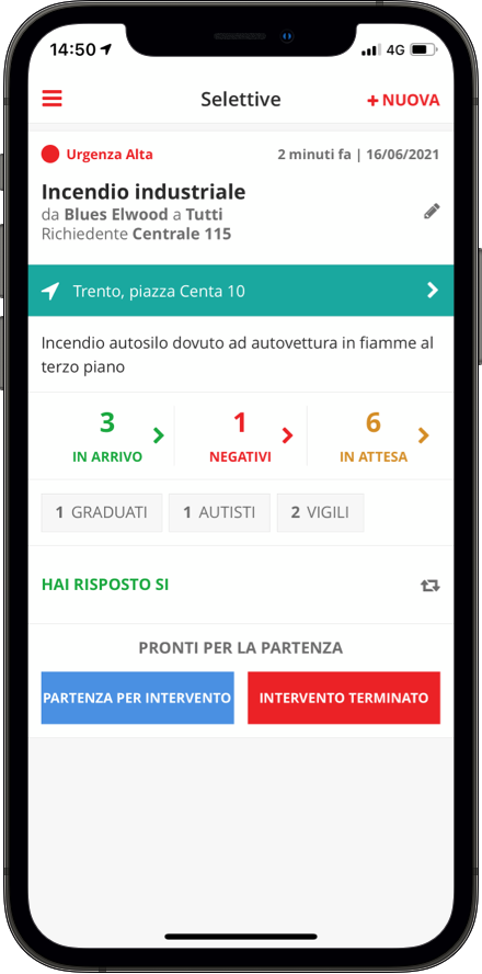 Interfaccia smartphone delle risposte in tempo reale